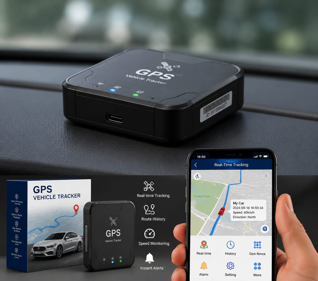 Portable Vehicle GPS Tracker Device