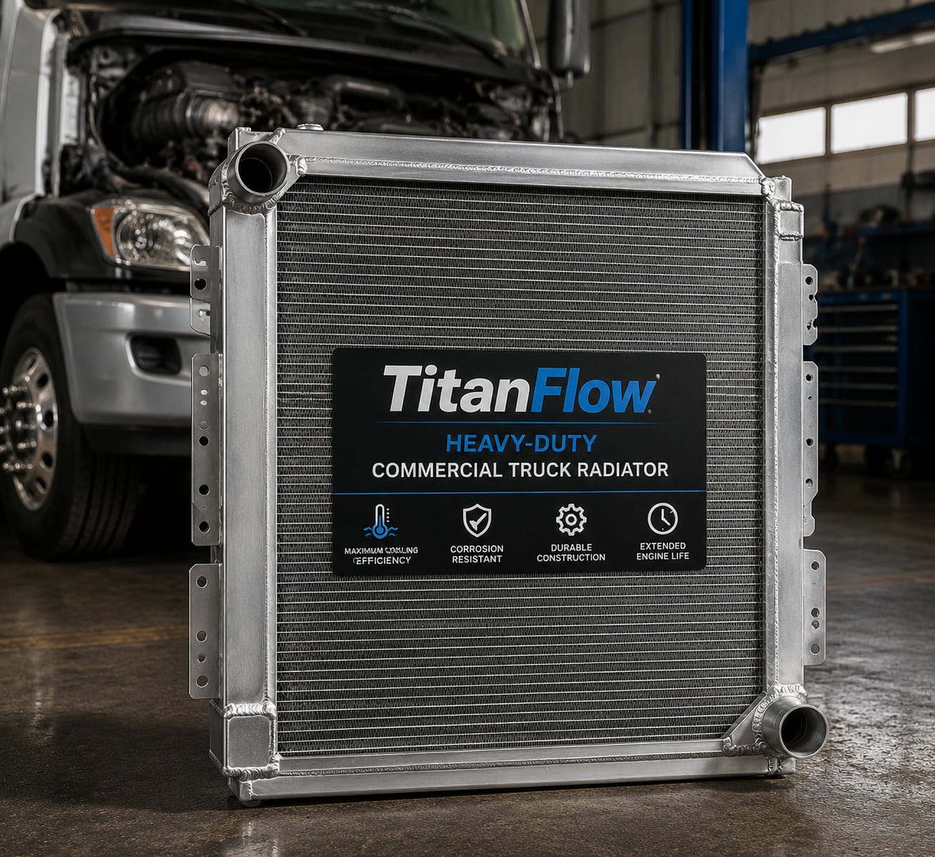 TitanFlow Heavy-Duty Commercial Truck Radiator